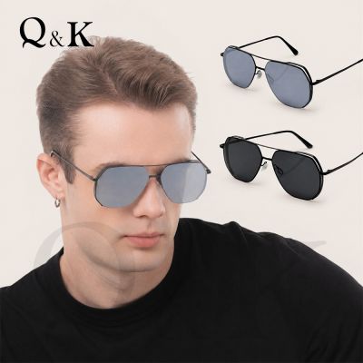 【Q&K】凌曜飛行員偏光墨鏡｜頂級輕量彈性記憶金屬｜抗UV400・防眩光｜沉穩精品感