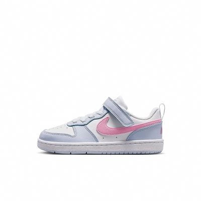 NIKE COURT BOROUGH LOW ESS+ PS 中童 兒童 休閒鞋 運動鞋 魔鬼氈 白藍粉-IQ2726101
