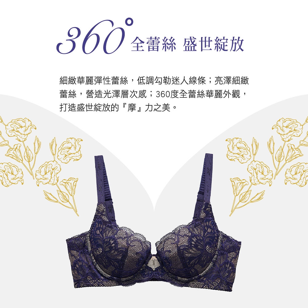 華歌爾-摩奇X-大V美背B-C罩杯內衣(聖羅藍) ZB4389NC | 集中包覆