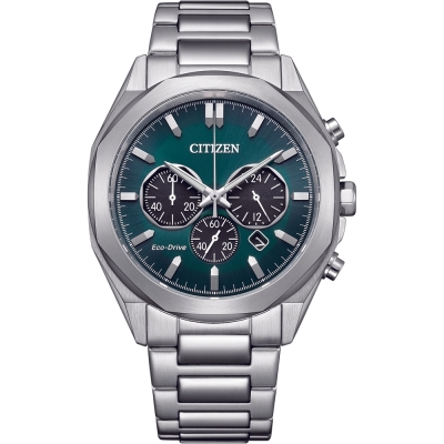 CITIZEN 星辰 Chronograph 光動能計時腕錶-41mm綠 CA4590-81X