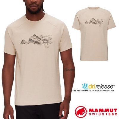 【MAMMUT 長毛象】男 Mountain 輕量吸濕排汗短袖圓領休閒衫(芬斯特瓦山).T恤.上衣 1017-04502-7517 薩凡納褐