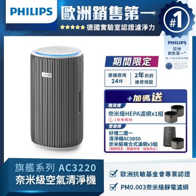 PHILIPS飛利浦 奈米級空氣清淨機 AC3220