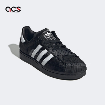 adidas 休閒鞋 Superstar II W 女鞋 黑 白 馬毛鞋面 經典 貝殼頭 三葉草 愛迪達 JH9475