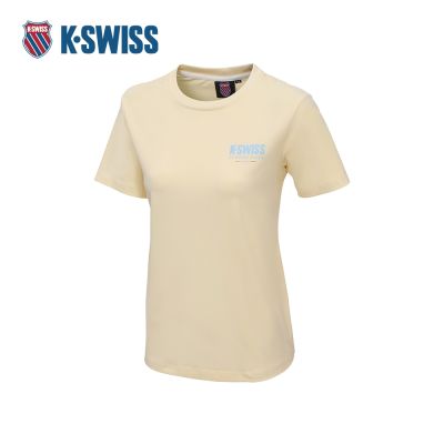 K-SWISS 短袖T恤 26SS TEE 20 W 短上衣 女短袖上衣 淺黃色 1913709-722
