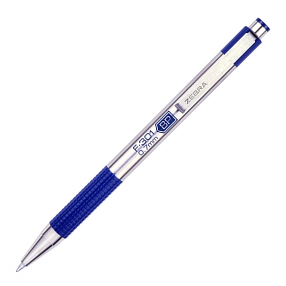美版)日本ZEBRA不鏽鋼原子筆F-301 0.7mm BP(筆芯：藍色0.7mm油性)圓珠筆ball pen | 原子筆/ 中性筆|  Yahoo購物中心
