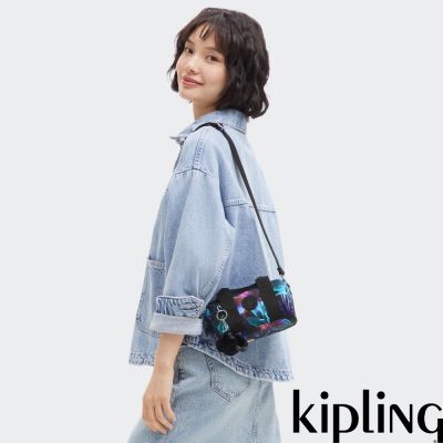 Kipling 光影花卉輕巧圓筒手提肩背兩用包-BINA MINI