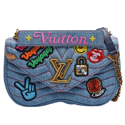LV Louis Vuitton路易威登 M67538 NEW WAVE系列標誌徽章單寧手提/肩背包(展示品)