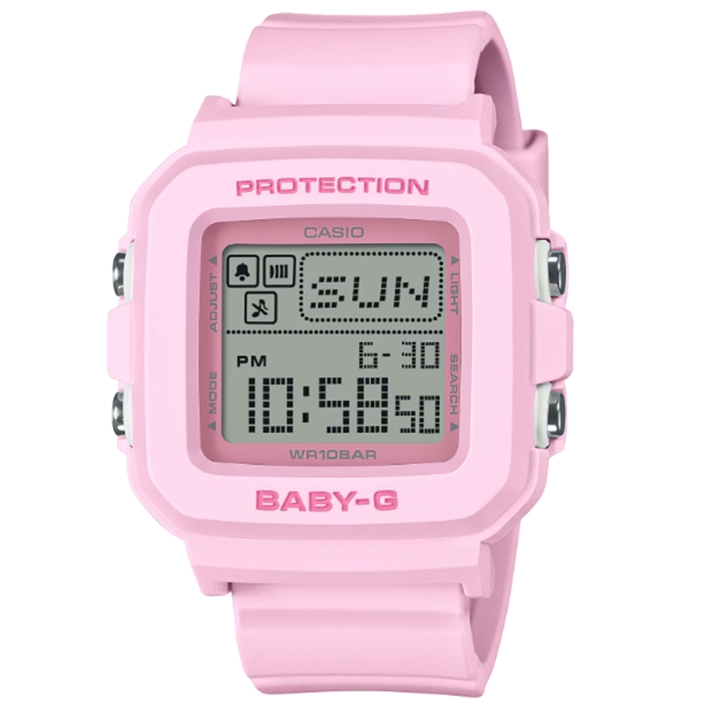 CASIO卡西歐 BABY-G 俏皮趣味 俏皮粉 數位電子錶款 BGD-10-4_39mm