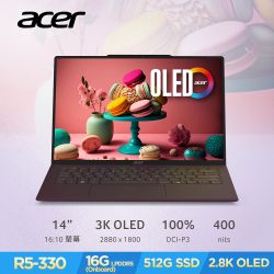 Acer 宏碁 Swift Air SFA14-61M-R30L 14吋OLED輕薄筆電-酒紅(R5-330/16GB/512GB/Win11)