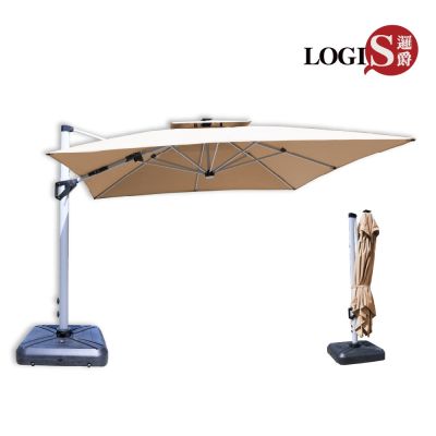 LOGIS邏爵傢俱-3.5米戶外太陽能LED遮陽傘 戶外傘含座【JA-350-A】