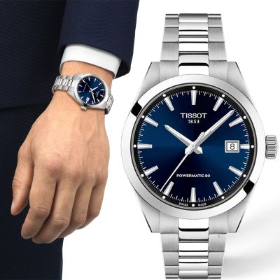TISSOT 天梭錶 Gentleman 紳士系列 優雅機械腕錶-T1658071104100/38mm藍