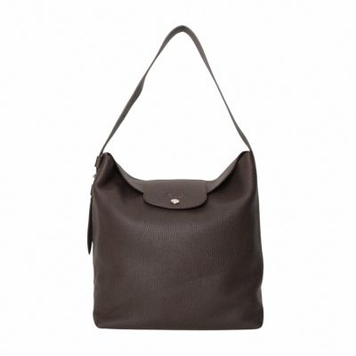LONGCHAMP Le Cadence 柔軟牛皮革斜背包(深咖色)