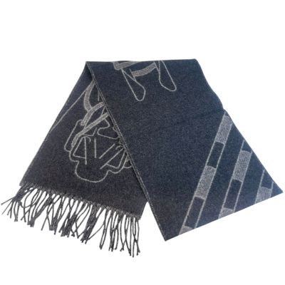 HERMES 愛馬仕新款馬頭100%喀什米爾羊絨雙色雙面圍巾(多色任選均一價