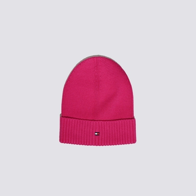 TOMMY 熱銷刺繡Logo毛帽-桃紅色
