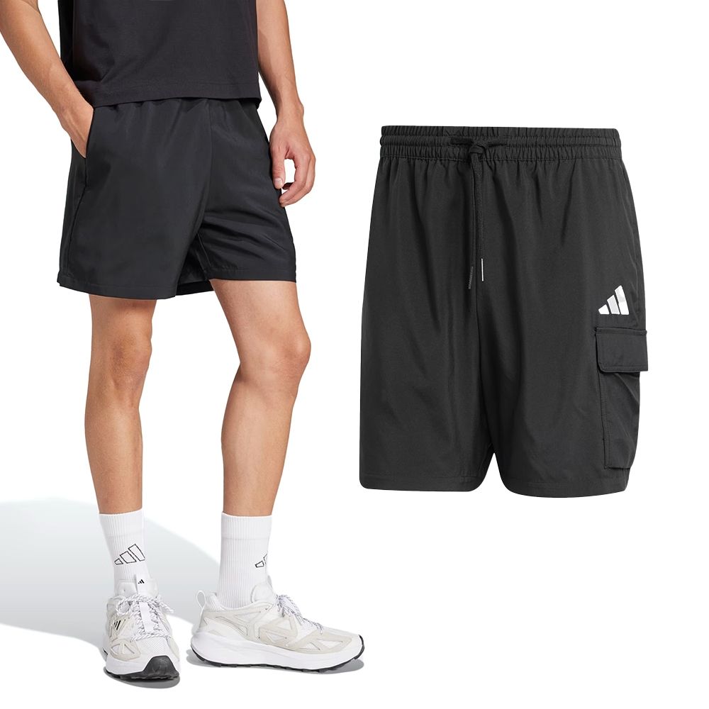 Adidas M Cargo Chelsea 男款 黑色 側袋 工裝 運動 休閒 短褲 JF3530