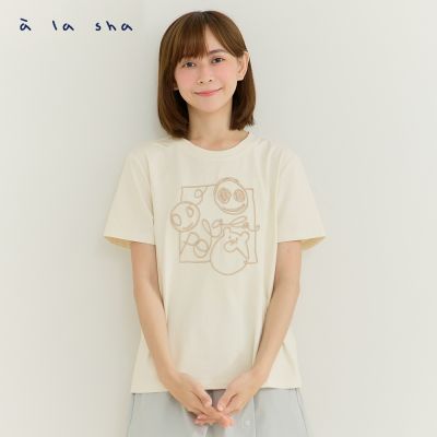 a la sha 家族三兄弟隨意線條繡花短袖T