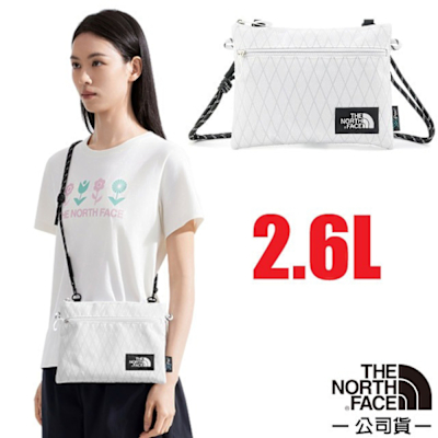 【The North Face】日用休閒隨身側背包2.6L.斜背包.單肩包.護照證件包袋_8DJQ-FN4 雪峰白