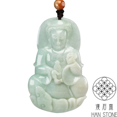 【漢石齋】天然翡翠A貨 觀音玉佩吊墜 細糯種(41*65*13mm)