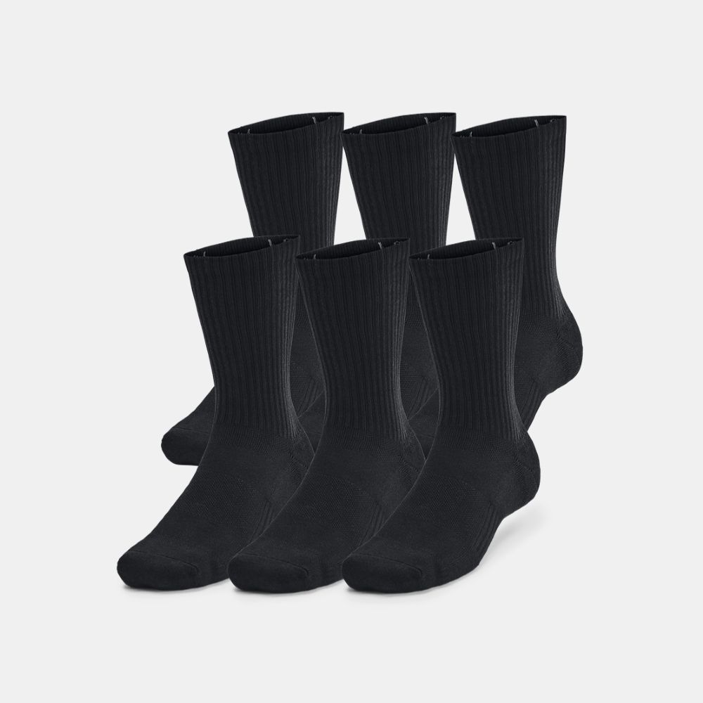 【UNDER ARMOUR】UA Training Cotton 長襪(6入)_1386315-001