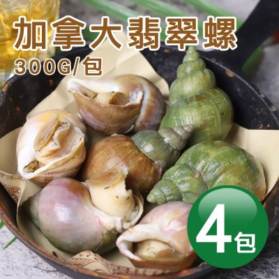 築地一番鮮-熟凍｜加拿大翡翠螺X4包｜300G/包｜附獨家沾醬| 貝類/鮑魚