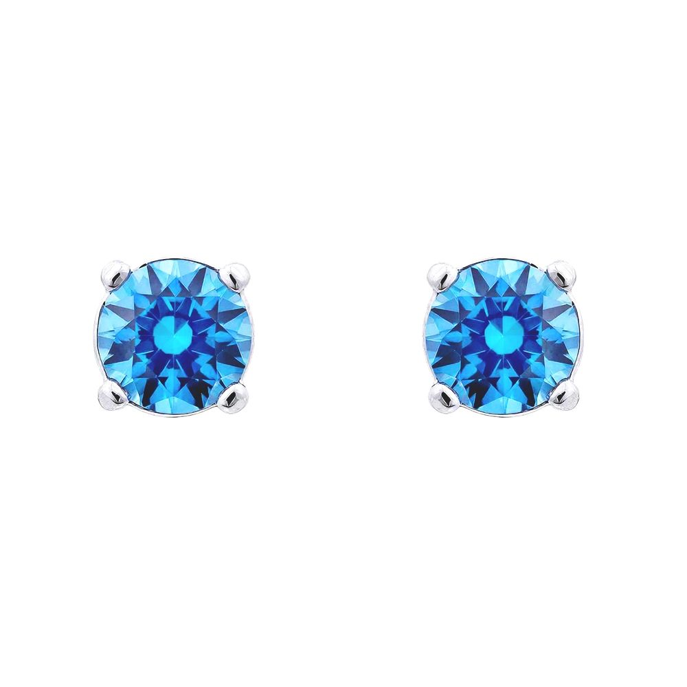 SWAROVSKI 施華洛世奇 Stilla Attract 藍色圓形水晶耳環