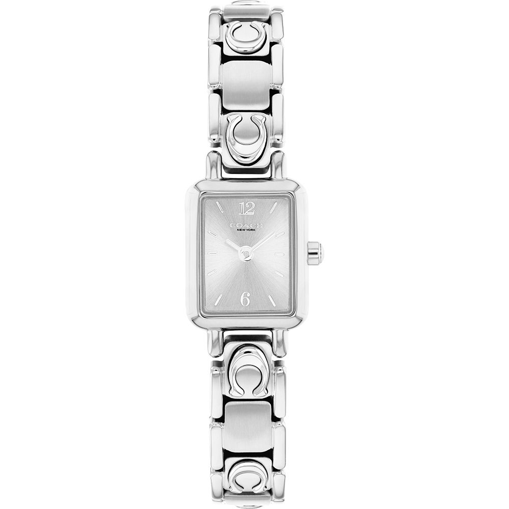 COACH Mara C字Logo鍊帶 方形氣質小錶徑女錶 七夕寵愛季 送禮推薦-銀/15.5x19mm CO14504671