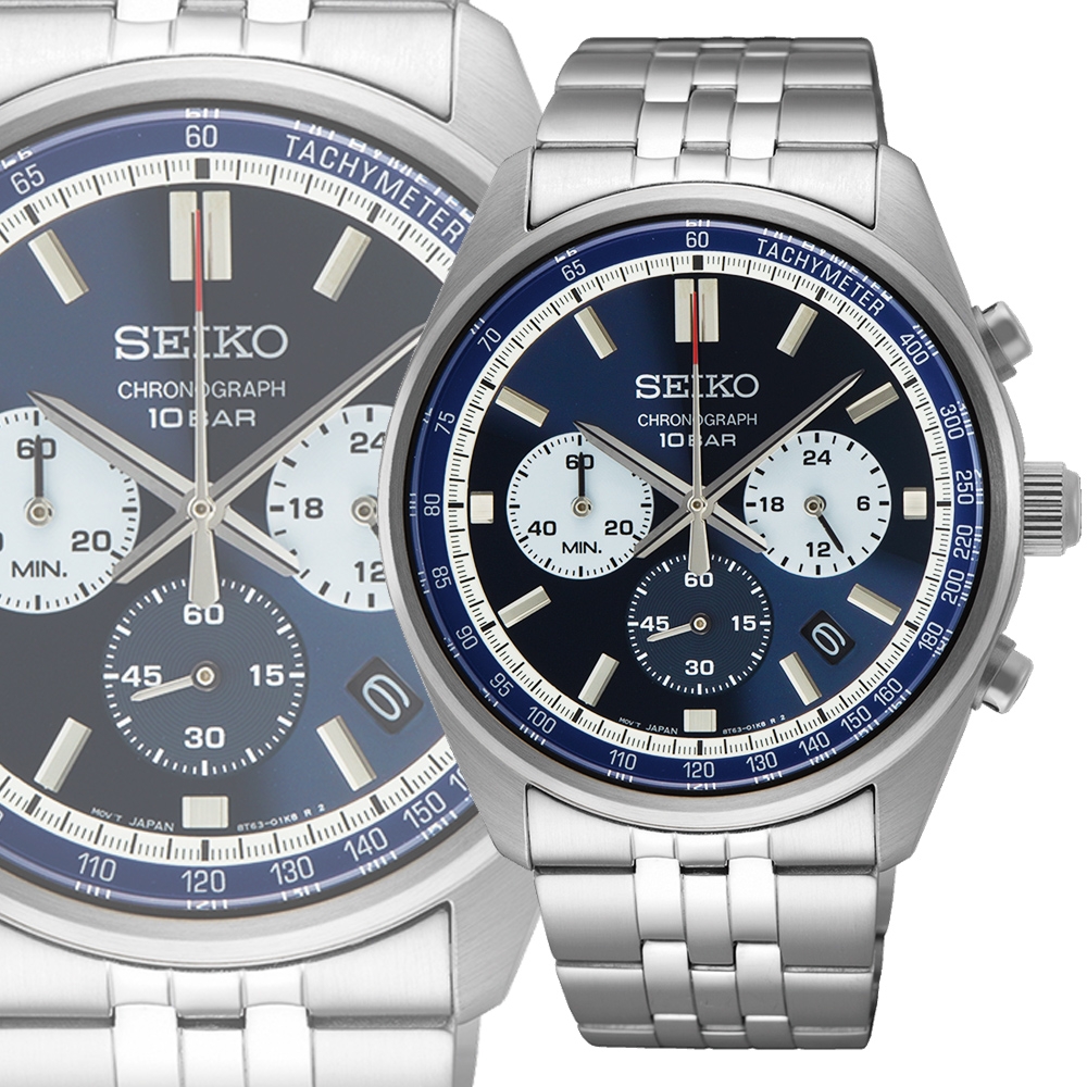 SEIKO 精工 CS系列熊貓錶計時手錶 開學購物季 送禮首選-41.5mm (SSB427P1/8T63-00W0B)_SK045