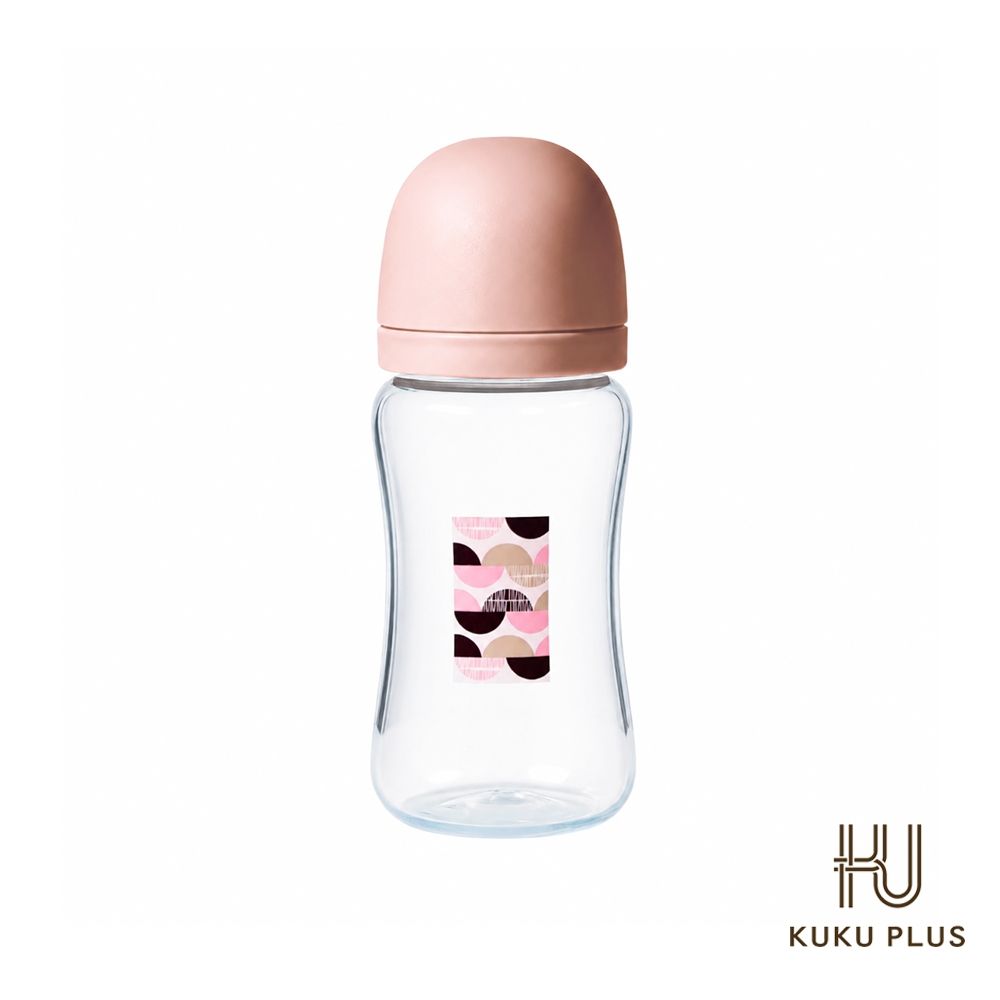 酷咕鴨 KUKU PLUS印記寬口PP奶瓶300ml (暖陽粉)
