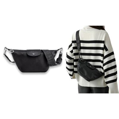【LONGCHAMP】Le Pliage Xtra XS 牛皮斜背包(黑)