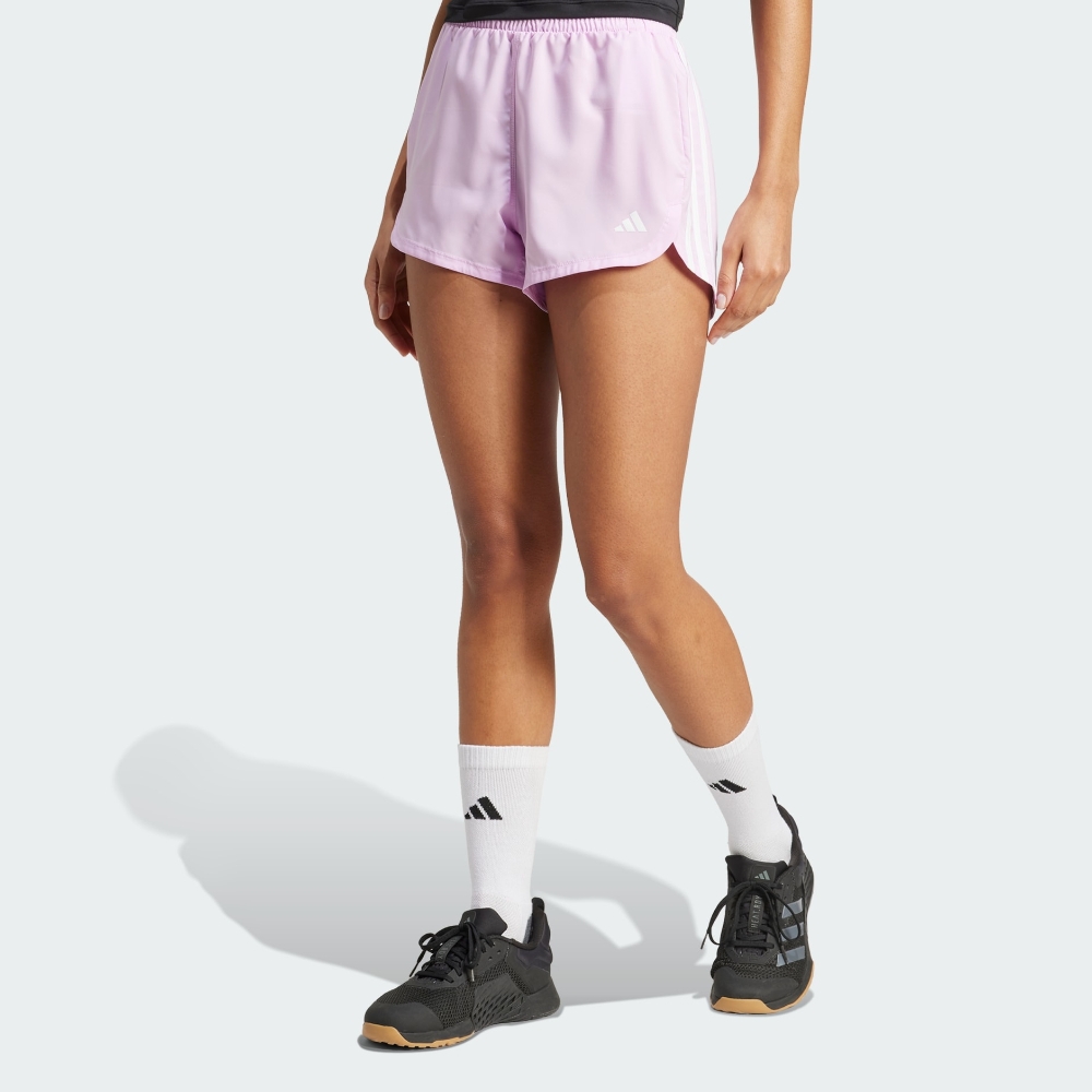 adidas 愛迪達 短褲 女 休閒褲 吸濕排汗 亞規 PACER WVN HIGH 粉 JD2290