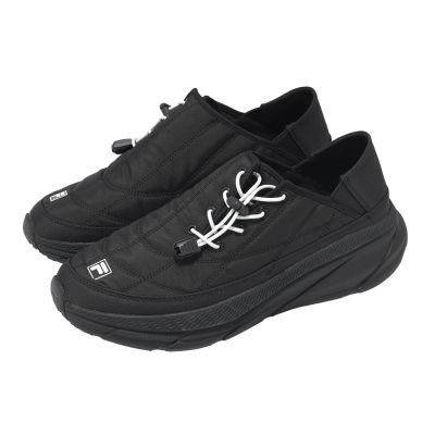 Fila 休閒鞋 Quilted 男鞋 黑 厚底 麵包鞋 無鞋帶 懶人鞋 套入式 斐樂 1C346A001