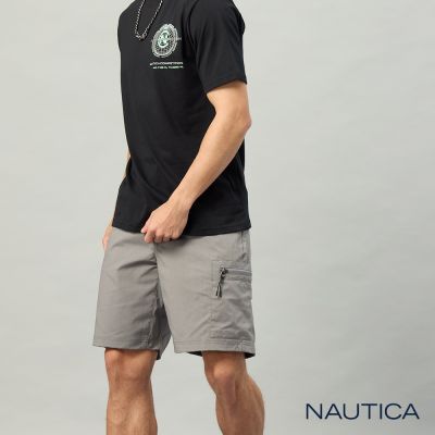 Nautica 官方旗艦  男裝 涼爽舒適吸濕排汗短褲-灰色