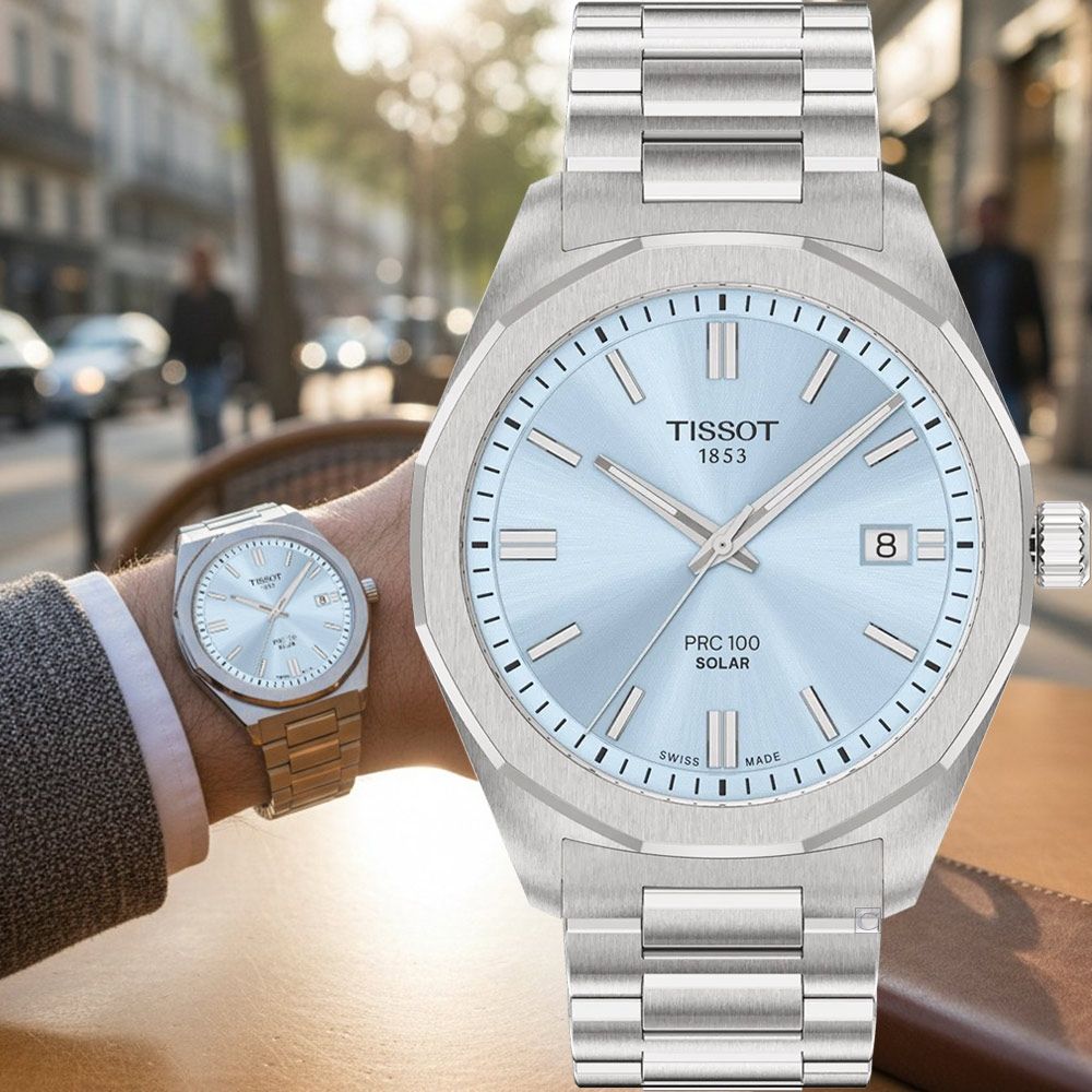 TISSOT 天梭錶 PRC 100系列 Solar太陽能腕錶 男錶 手錶-T1514221135100/39mm 藍