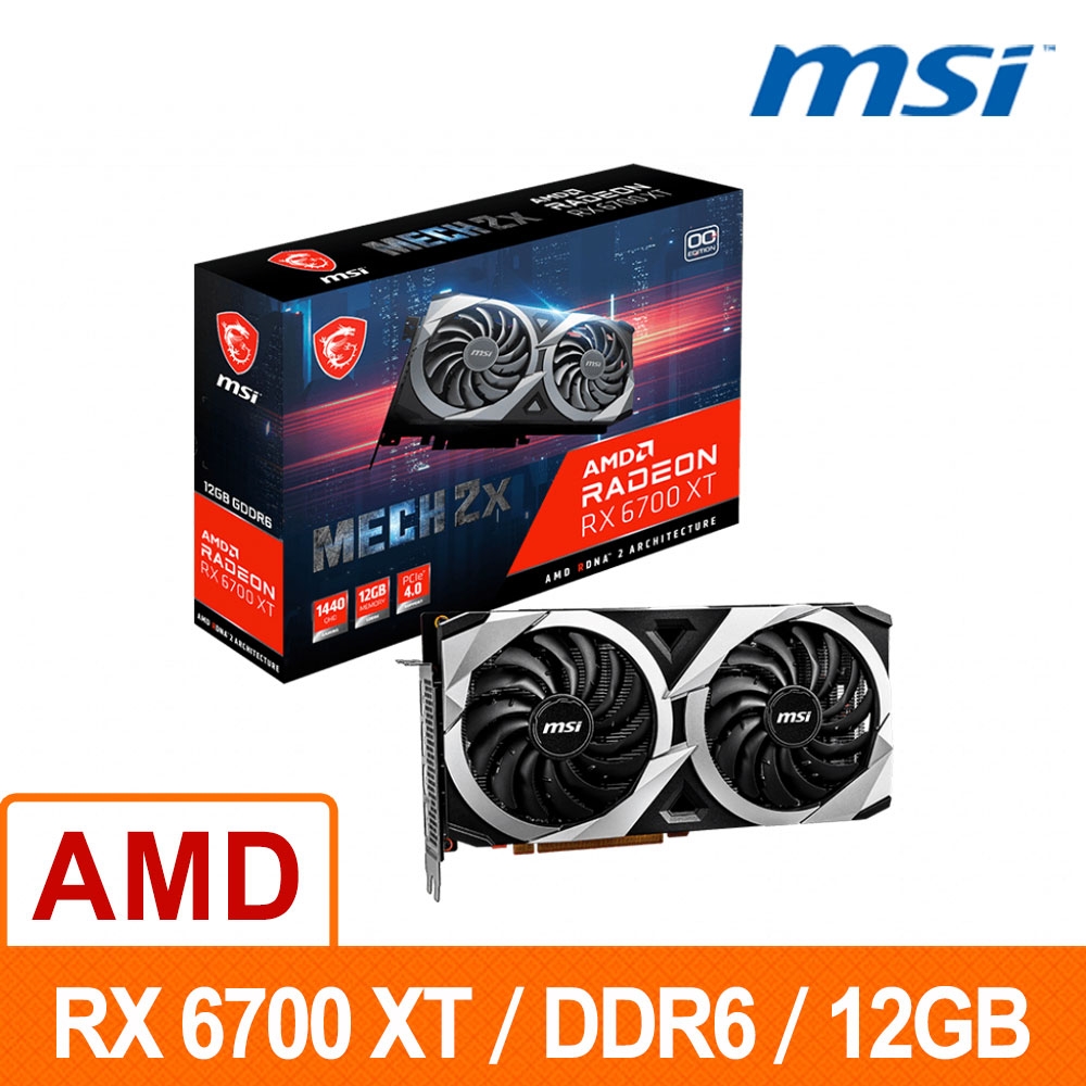 MSI 微星】Radeon RX 6700 XT MECH 2X 12G OC顯示卡| RX系列| Yahoo
