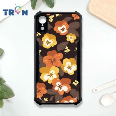 TRON iPhone XR 平塗簡約手繪花-4 四角防摔 機甲殼 軟硬殼 手機殼