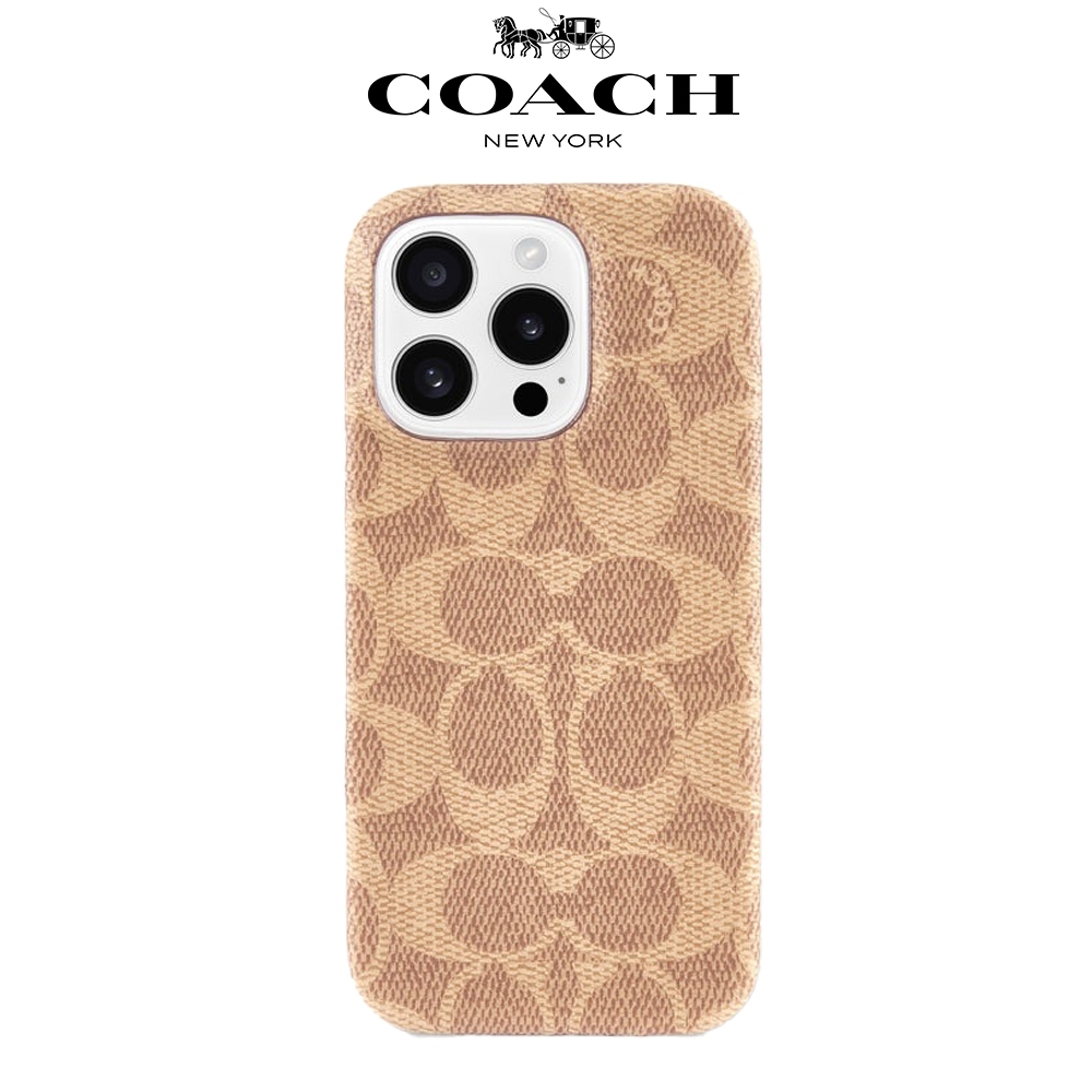 【COACH】iPhone 16 系列 精品手機殼 卡其經典大C
