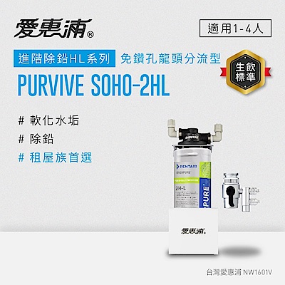 EVERPURE愛惠浦 櫥上型 PURVIVE SOHO-2HL分流式生飲淨水器(DIY安裝)