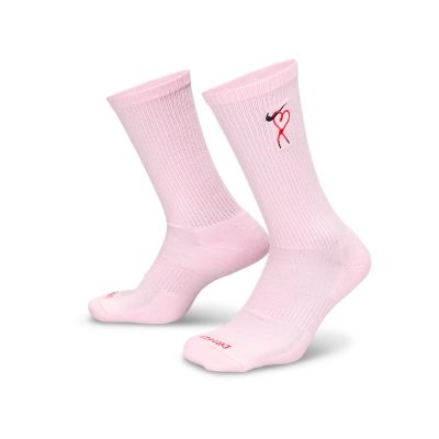 Nike 休閒襪 Everyday Plus Cushioned 長襪 中筒 襪子 粉紅 愛心 HJ9381-663