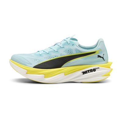 Puma Deviate Nitro Elite 4 Wns 女鞋 淺藍黃色 馬拉松 運動 慢跑鞋 31212803