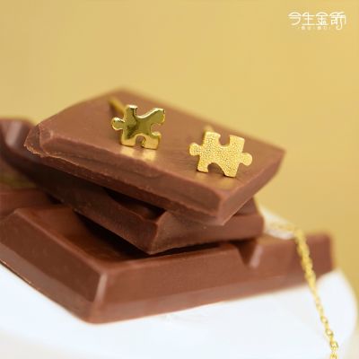 今生金飾 片語連心耳環 黃金耳環