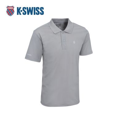 K-SWISS 涼感POLO衫 26SS PF POLO 5 M 涼感衣 短上衣 男POLO衫 灰色 1013713-015