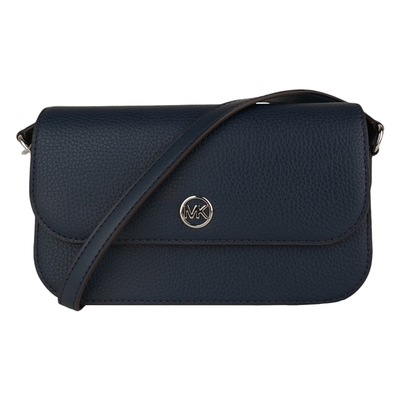 MICHAEL KORS  MK荔枝紋皮革磁釦斜背包(海軍藍)小