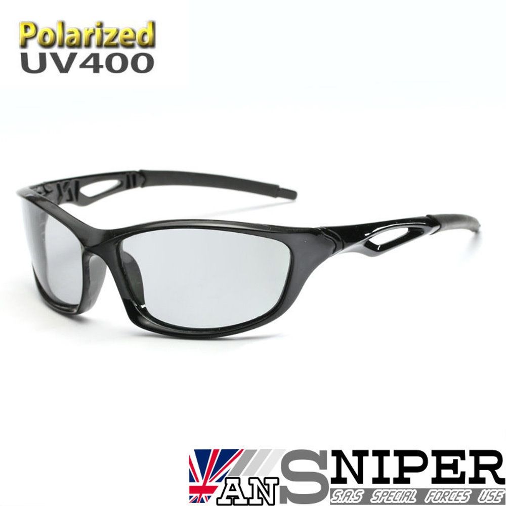 [英國ansniper] SP-KP005-1003 /(亮黑框變色) UV400-保麗萊偏光REVO鏡片運動款
