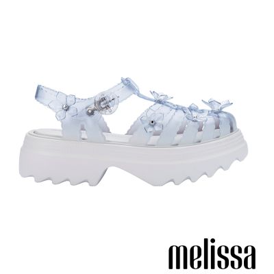 Melissa-SUSAN FANG 聯名-果凍透膚花朵前包涼鞋-白色
