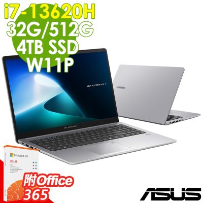 ASUS華碩 ASUS ExpertBook P1503CVA-0231A13620H 迷霧灰(i7-13620H/16G+16G/512G+4TB/W11P/15.6 FHD) 特仕效能筆電
