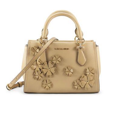 Michael Kors MARILYN三層花卉手提/斜背包35S6G6AM1Y(奶茶)