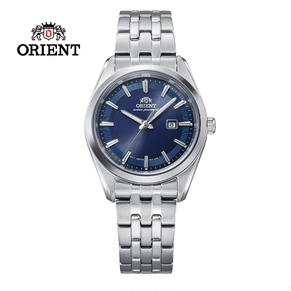 ORIENT 東方錶 DATE 系列 太陽能經典腕錶 鋼帶款 藍色 RA-WG0602L - 32.1 mm
