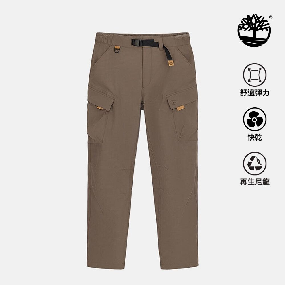 Timberland官方旗艦 男款咖啡色寬版Mobi Flex R快乾彈性長褲|A6VBTBK0