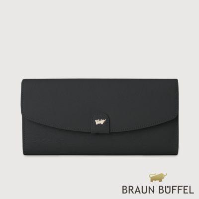 【BRAUN BUFFEL 德國小金牛】台灣總代理 蘇菲娜-A 10卡兩折長夾-黑色/BF885-621-BK