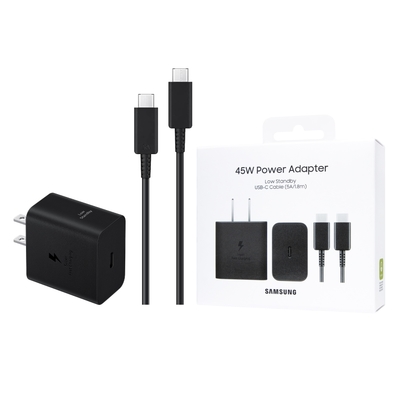SAMSUNG原廠新款 45W PD閃充頭+1.8m 5A雙Type C線組【盒裝公司貨】T4511 / 支援Z旗艦系列
